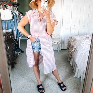 Zara Light Cotton Shirt Dress Size Small